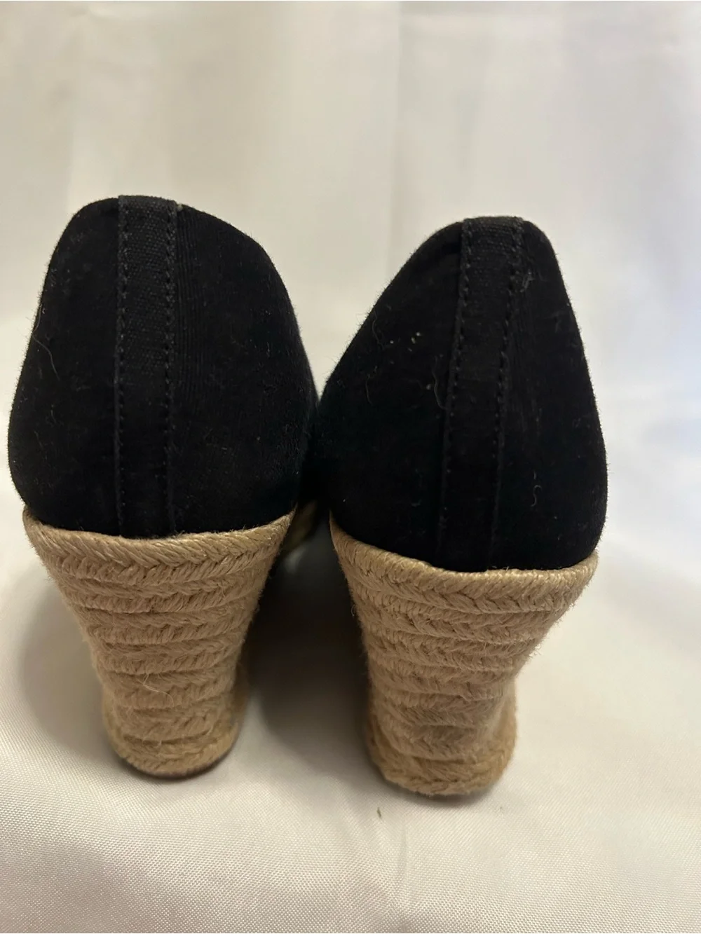 J. Crew Black Espadrille Wedge Pumps